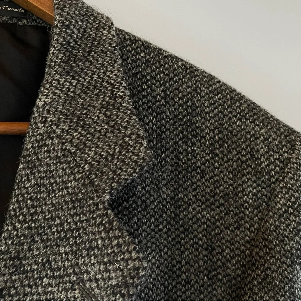 STUNNING Oversized Vintage HARRIS TWEED Boyfriend Wool Coat Jacket Blazer - Picture 7 of 15